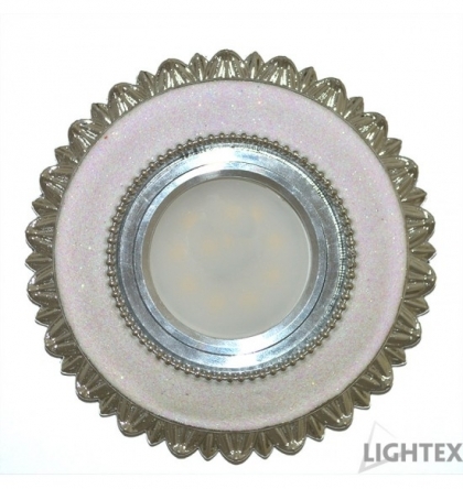 Луна стационарна кръгла стъкло бяло+сребро LS300102 Ф100mm MR 16 Lightex   304AC0100365