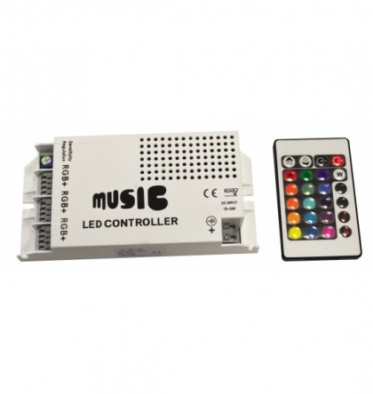 Инфрачервен звуков контролер с дистанционно  за RGB MINI 24 бутона 108W Lightex