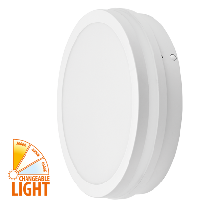 LED ВЛАГОЗАЩИТЕНА ПЛАФОНИЕРА, БЯЛА, 24W, 3000K/4000K/6500K, 220V-240V AC, IP54    LPW24CCT