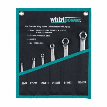 Комплект двустранни ключове TORX Whirlpower, Е 6 - 24 мм, 6 части