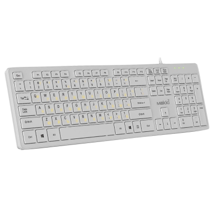 Клавиатура MAKKI KB-C14 Chocolate бяла, безшумна