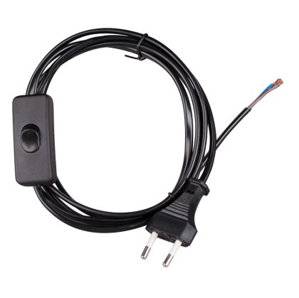 Захранващ кабел с щепсел и ключ, черен, 1 бр.   ZKSTKB