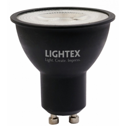 LED лампа Plastic 7W 220V GU10 WW 3000K 556lm черна Lightex
