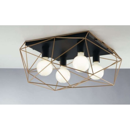 Плафон ABRAXAS 4XE27 62.5х51сm черно+злато Luce Design