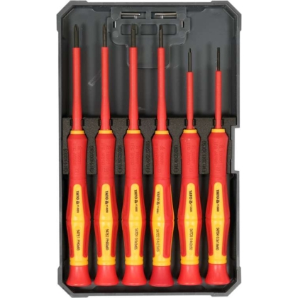 Комплект прецизни изолирани отвертки VDE, YATO, 6 части