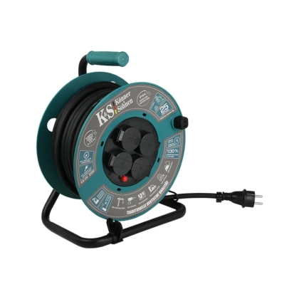 Макара с разклонител 25 м - 4x16А/230V, IP44     KNR KS CR-25M