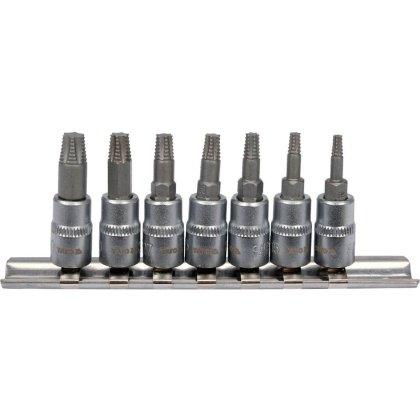 Комплект екстрактори за винтове YATO, 1/4 ", TORX, 7 части