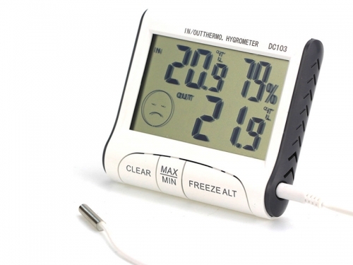 Часовник с термометър и хигрометър