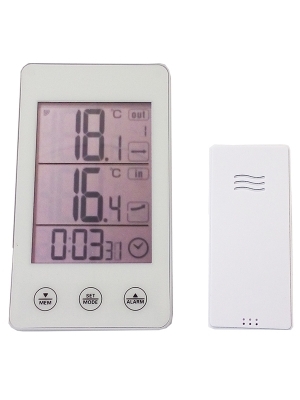 Термометър   с   БЕЗЖИЧЕН ДАТЧИК  2  температури  и  часовник