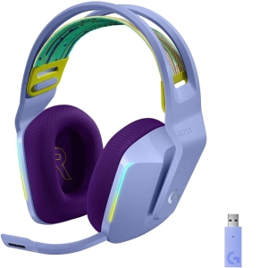 Слушалки Logitech G733, безжични, лилави