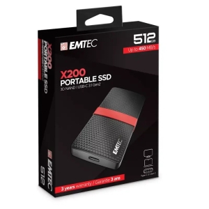 Памет SSD 512GB Emtec X200, USB-C 3.1