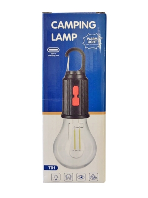 Акумулаторна LED лампа за къмпинг със щипка