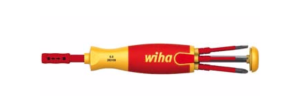 Отвертка с бит държач VDE 1000V, WIHA, 1/4", PH, PZ, SL, 6 бита