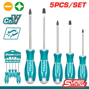 Комплект отвертки TOTAL, CrV, SL, PH, 5 части
