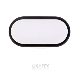 LED плафон OVAL 15W 220V 4000K 1200lm IP65 черен