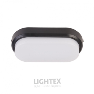LED плафон OVAL 15W 220V 4000K 1200lm IP65 черен