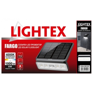 Соларен LED прожектор FARGO 8W 4000K 1000lm IP54 батерия 3.2V 2000mAh