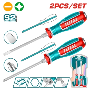 Комплект удaрни отвертки, намагнетизирани TOTAL INDUSTRIAL, SL, PH, 2 части