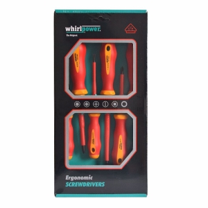 Комплект изолирани отвертки VDE, WhirlPower, 6 части WP PLS 172 306