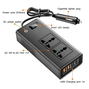 Инвертор  12V / 230V / 50Hz / 200 W + USB + PD