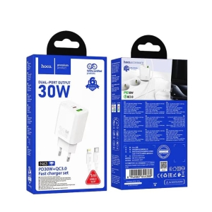 Зарядно HOCO N63 PD 30W + QC3.0 18W