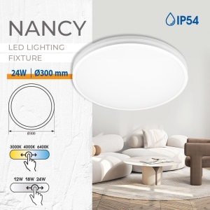 LED плафон NANCY LED ∙ 12W-18W-24W ∙ CCT-switch ∙ 3000K-4000K-6400K