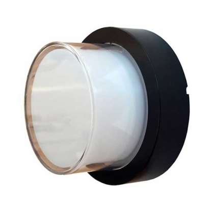 12W LED стенна лампа, черно тяло, кръг, 3000К, IP65, 8541