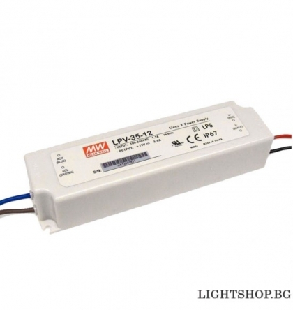 LED драйвър 35W 12V 0-3.0A IP67 MEAN WELL       906MW0002438