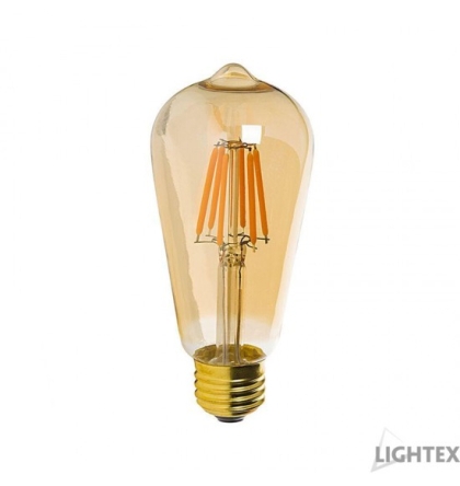 LED лампа FILAMENT 6W 220V E27 ST64 Gold 2200K Lightex       170AL0025203