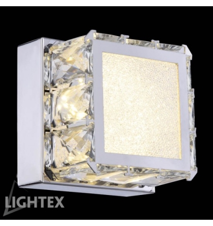 LED Аплик ALICE 8W 4000K 420lm 120x120мм стомана+кристал Lightex       713RL0350200