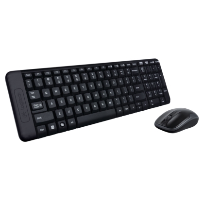Комплект клавиатура и мишка Logitech , безжични, кирилизирана, черни, USB