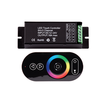 RF TOUCH КОНТРОЛЕР ЗА RGB СВЕТОДИОДНО ОСВЕТЛЕНИЕ 12-24 V DC, 3X6A    RGBRFC5T