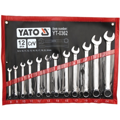 Комплект комбинирани ключове YATO, 8 - 24 мм, 12 части
