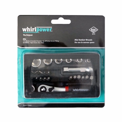 Комплект микро тресчотка, вложки и битове WhirlPower, 25 части