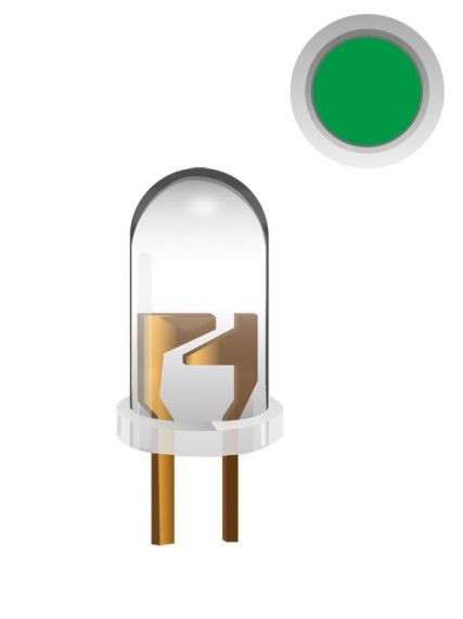 Светодиод LED  3 mm зелен 3 V 800 mcd 60 deg