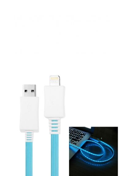 Светещ - син USB кабел за iPhone 6/5/5S/5C/iPad Air     S-IP5G-01117BE