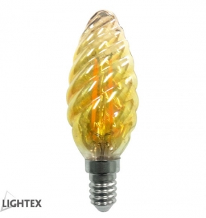 LED лампа FILAMENT 4W 220V E14 C35 шишарка Gold 2200K Lightex       170AL0025012