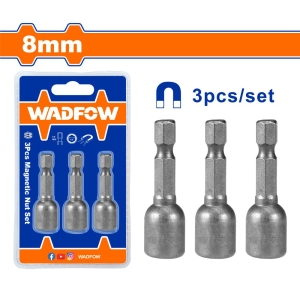 Комплект магнитни вложки WADFOW, 1/4", SW 8 x 48 мм, 3 броя