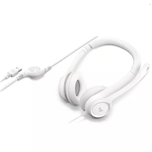 Слушалки Logitech H390, микрофон, 1.9 m кабел, бели