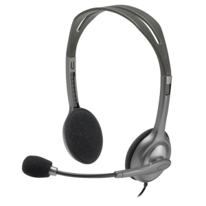 Слушалки Logitech Stereo Headset H111, сребристи