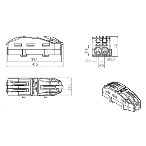 Клема бърза 1 към 2   32A 450V  0.08-2.5(4) mm2