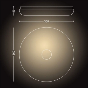 Philips HUE Struana Bathroom LED плафон 27W 2400Lm 2000K-6500K IP44