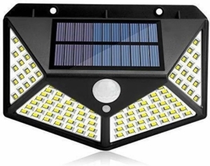 Соларен LED аплик за стена със сензор, 6W, 6500K, IP55