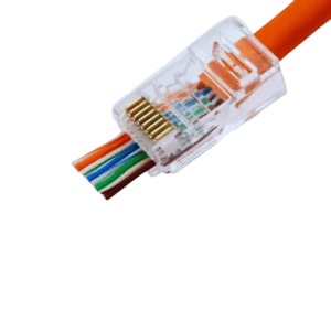 Съединител RG45 , мъжки, Pass-through, кръгъл кабел