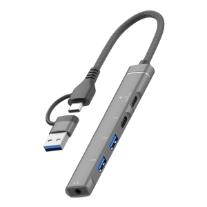 USB A+C хъб   2xUSB A + 2xTYPE-C + AUX