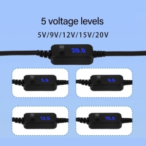 USB към букса - запалка  5V/9V/12V/15V/20V   65W max